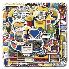 Set 50 Stickers Colombia Viajeros Países Decorativo Latino